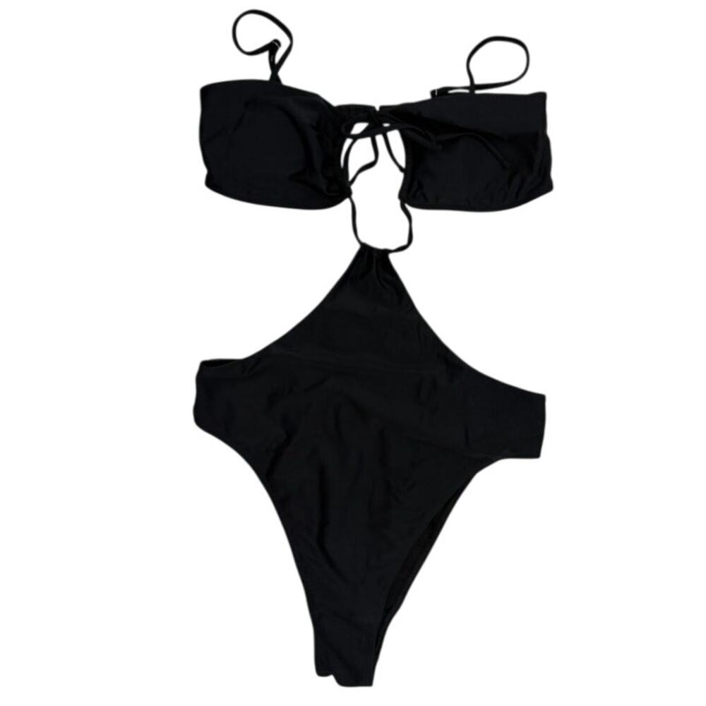 NWOT Womens Abercrombie & Fitch Black One Piece Swimsuit Size Large - Picture 1 of 8